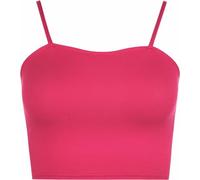 LUXE DIVA Womens Strappy Sleeveless Ladies Bralet Crop Stretch Vest Top - 8-14 Cerise
