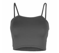 LUXE DIVA Womens Strappy Sleeveless Ladies Bralet Crop Stretch Vest Top - 8-14 Charcoal