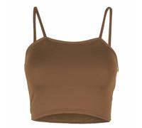 LUXE DIVA Womens Strappy Sleeveless Ladies Bralet Crop Stretch Vest Top - 8-14 Chocolate Brown