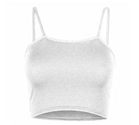 LUXE DIVA Womens Strappy Sleeveless Ladies Bralet Crop Stretch Vest Top - 8-14 Cream