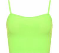 LUXE DIVA Womens Strappy Sleeveless Ladies Bralet Crop Stretch Vest Top - 8-14 Neon Green