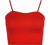 LUXE DIVA Womens Strappy Sleeveless Ladies Bralet Crop Stretch Vest Top - 8-14 Red