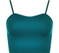 LUXE DIVA Womens Strappy Sleeveless Ladies Bralet Crop Stretch Vest Top - 8-14 Teal