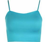 LUXE DIVA Womens Strappy Sleeveless Ladies Bralet Crop Stretch Vest Top - 8-14 Turquoise