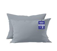 Luxe Dreams 100% Cotton Pillow Cases Standard Size 2 Set 50x70 Cm, Soft & Breathable 100% Cotton Pillowcases with Envelope Closure, Wrinkle & Fade Resistant Pillow Cover Light Grey