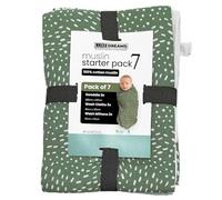 Luxe Dreams Baby Swaddle 0-3 months, Pack of 7 100% Cotton 2 Large Muslin Swaddle 3 Wash Cloths 2 Wash Mittens for Newborn Boy and Girl, Breathable & Comfortable (Kiwi)