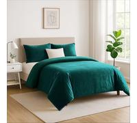 Luxe Dreams Deep Teal Bedding King Size Velvet Duvet Cover Set with 2 Pillow case, Premium Quality Luxury Soft Velvet Bedding Duvet Covers Microfiber 225x220 Cm, Machine Washable, Breathable & Comfort