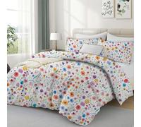 Luxe Dreams Floral Bloom Single Duvet Cover Set, Quilt Cover with 1 Pillowcase, 135 x 200cm Soft & Silky bedlinen Set with Zip Closure