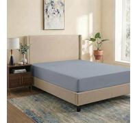 Luxe Dreams Light Grey Double Fitted Sheet 135 x 190cm with 12 inch (30 cm) Deep Pocket - Soft Brushed Microfiber Wrinkle & Fade Resistant - OEKO-TEX Certified