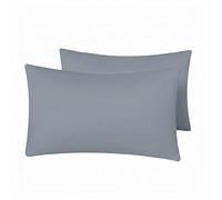 Luxe Dreams Pillow Cases 2 Pack - Super Soft Brushed Microfiber Light Grey Pillowcases with 15cm Envelope Flap Closure Wrinkle & Fade Resistant - (50 x 70cm)
