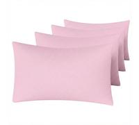 Luxe Dreams Pillow Cases 4 Pack - Super Soft Brushed Microfiber Baby Pink Pillowcases with 15cm Envelope Flap Closure Wrinkle & Fade Resistant - (50 x 70cm)