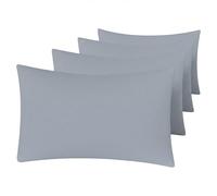 Luxe Dreams Pillow Cases 4 Pack - Super Soft Brushed Microfiber Light Grey Pillowcases with 15cm Envelope Flap Closure Wrinkle & Fade Resistant - (50 x 70cm)