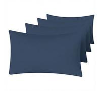 Luxe Dreams Pillow Cases 4 Pack - Super Soft Brushed Microfiber Navy Blue Pillowcases with 15cm Envelope Flap Closure Wrinkle & Fade Resistant - (50 x 70cm)