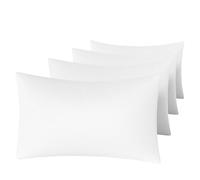 Luxe Dreams Pillow Cases 4 Pack - Super Soft Brushed Microfiber White Pillowcases with 15cm Envelope Flap Closure Wrinkle & Fade Resistant - (50 x 70cm)