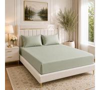 Luxe Dreams Sage Green Fitted Sheets King Size 150 x 200cm with 12 inch (30 cm) Deep Pocket - Soft Brushed Microfiber Wrinkle & Fade Resistant - OEKO-TEX Certified