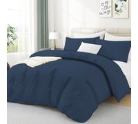Luxe Dreams Super King Duvet Cover Set - Soft Brushed Microfiber Bedding for Super King Size Bed - Hypoallergenic Quilt Cover 220x260 cm with Matching 2 Pillowcase 50×70 cm - Navy Blue