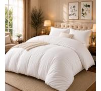 Luxe Dreams Super King Duvet Cover Set - Soft Brushed Microfiber Bedding for Super King Size Bed - Hypoallergenic Quilt Cover 220x260 cm with Matching 2 Pillowcase 50×70 cm - White