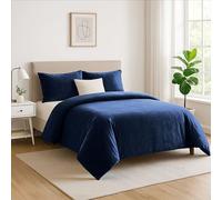 Luxe Dreams Velvet Duvet Cover Set Double 200x220cm with 2 Pillowcases, Luxury Soft Microfiber Velvet Bedding, Premium Quality, Machine Washable, Breathable & Comfortable, Royal Blue