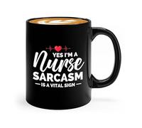 Luxe Gifting Nurse Coffee Mug 11oz Black - Sarcasm is a vital - Gynecology Registered Ambulatory cardiology orthopedic Endocrine Hematology