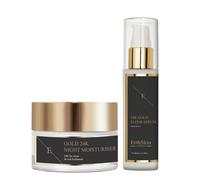 Luxe Gold Anti-Aging Pair: Serum 60ml & Night Cream 50ml Erth Skin London White 100ml