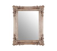 Luxe Gold Wall Mirror With Floral Corners & Ridged Frame, Decorative Square Mirror, Statement Wall Mirror Premier Housewares Silver One Size