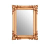 Luxe Gold Wall Mirror With Floral Corners & Ridged Frame, Decorative Square Mirror, Statement Wall Mirror Premier Housewares Gold One Size