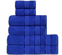 Luxe Home - Matching Bathroom Sets | Bath, Hand and Face Towel Set | Hair Turban Wrap | Jumbo Bath Sheet | 600GSM - 100% Pure Turkish Cotton (Royal Blue, 6 Piece Towel Bundle)