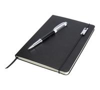 Luxe Legatto Elegance Hard Cover A5 Notebook & Pen Set Black/white (One Size)