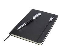 LUXE Legatto Elegance Hard Cover A5 Notebook & Pen Set in Black LUXE Black