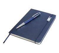 LUXE Legatto Elegance Hard Cover A5 Notebook & Pen Set in Blue LUXE Blue