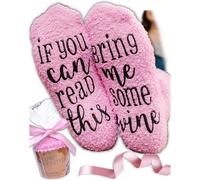 LUXE LIFESTYLE Gifts for Her - Funny “If You Can Read This Bring Me Some Tea, Wine & More!” Cupcake Socks - Birthday Gifts for Women