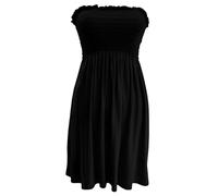 LUXE LOCKERS® New Womens Ladies Sheering Top Strapless Bandeau Dress Top Jersey Ladies Plus Size Boobtube Top Dress UK 8-22 Black