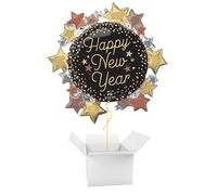 Luxe New Year Stars Giant Helium Foil Balloon - Inflated Balloon in a Box