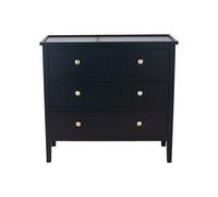 luxe Pine Wood 4 Drawer Unit black