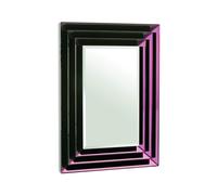 Luxe Purple Bevelled Wall Mirror, Large Mirror, Three-Tier Mirrored Frame, Ideal For Traditional Interiors Premier Housewares Purple One Size