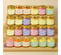 Luxe Scented Candle Jar Set of 24 | Aromatherapy Candles in Glass Jars - Rose, Jasmine, Sandalwood, Lemongrass, Lavender, Vanilla | Gift Pack for Home, Office, Spa, Relaxation & Décor