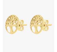 LUXE Silver Gold Plated Tree Of Life Stud Earrings 8.55.9504
