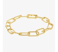 LUXE Silver Gold Plated Twisted Paperlink Chain Bracelet 8.26.0272