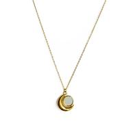 Luxe Tones Celeste Luxe 18k Gold Plated Crescent and Sunburst Necklace