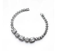 Luxe Tones Cielle Silver Clear Stone Statement Jewel Bracelet