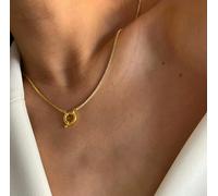 Luxe Tones Claudine Luxe 18k Gold Plated Minimalist Gold Ring Necklace