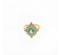 Luxe Tones Florence Azure Stone Vintage Style Adjustable Ring