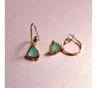 Luxe Tones Holly Aqua Gem Hoop Earrings