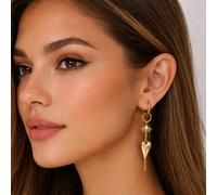Luxe Tones Isis Luxe 18k Gold Plated Protective Heart Drop Earrings