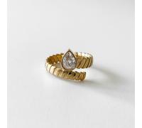 Luxe Tones Kali Luxe 18k Gold Plated Clear Wrap Ring