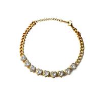 Luxe Tones Mina Luxe 18k Gold Plated Heart Crystal Bracelet