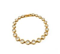 Luxe Tones Novan Luxe 18k Gold Plated Crystal Tennis Bracelet