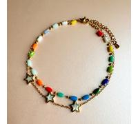 Luxe Tones Skye Luxe 18k Gold Plated Double Layer Star Anklet