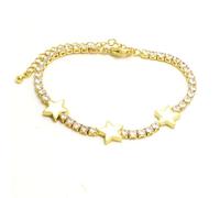 Luxe Tones Trella Luxe 18k Gold Plated Star Tennis Bracelet