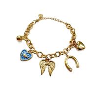 Luxe Tones Women's Amalfi Luxe 18k Gold Plated Multi Charm Bracelet Luxe Tones Multicolor One Size
